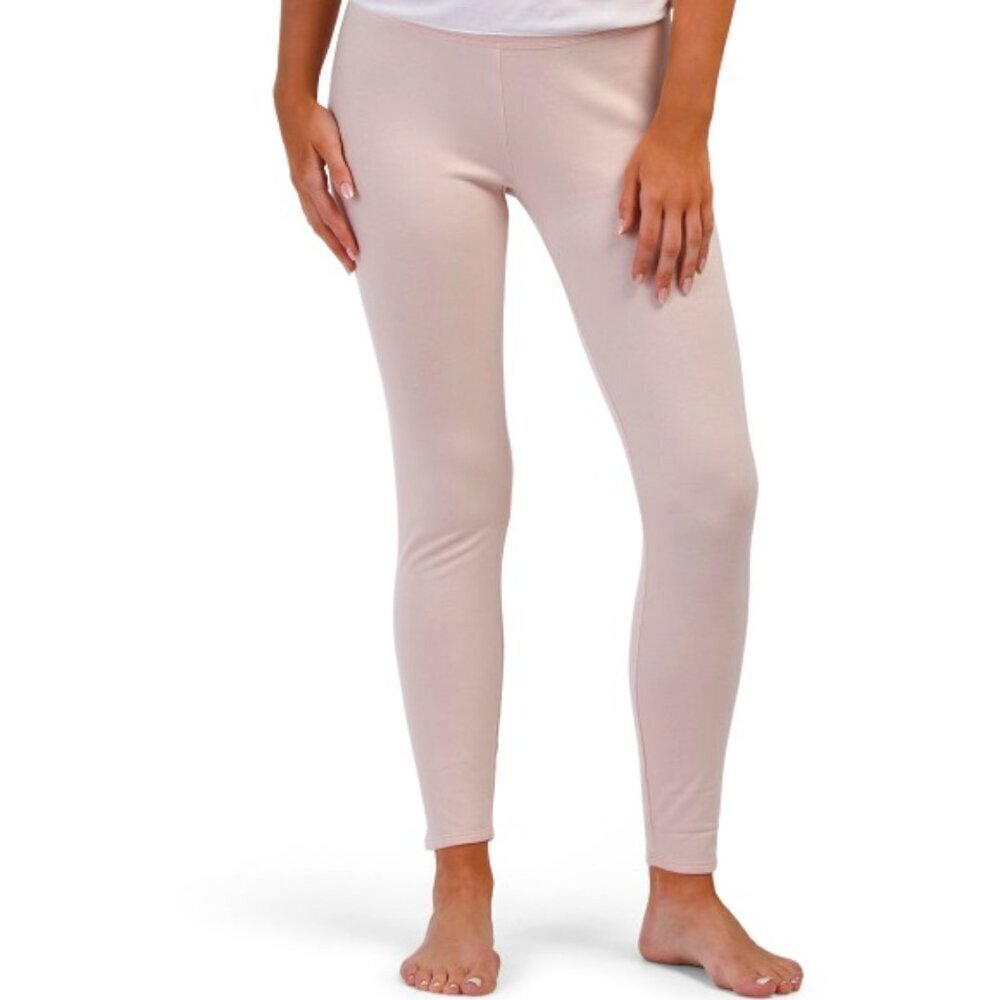 Eileen Fisher High-Waisted Cozy Brushed Ankle Leggings, Powder Pink